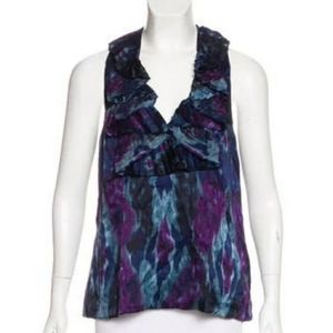 Anthropologie Rory Beca Silk Pleated Sleeveless Blouse Top Size XS